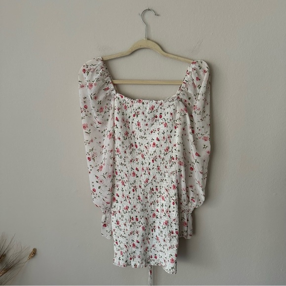 Princess Polly Floral Ruched Dress in White Size 4 - Picture 7 of 10